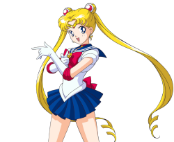 Serena from Sailor Moon leaping in the air.
